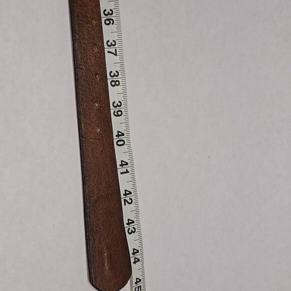 Vintage Tooled Leather & Brass Guitar Belt and Belt Buckle Made In U.S.A. - Picture 7 of 12